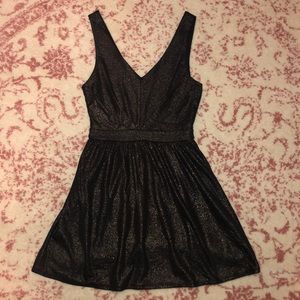 LBD Semi formal black dress with gold shimmer